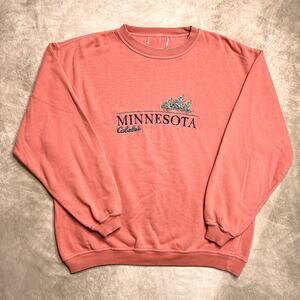 Vintage 90s Cabela's Minnesota Embroidered Pine Tree Forest Sweatshirt Cabincore